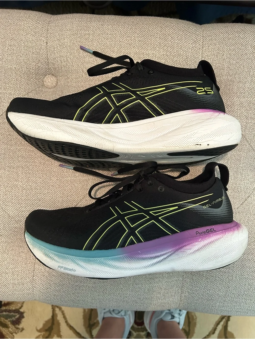 ASICS Gel Nimbus 25 running shoes , black, 8